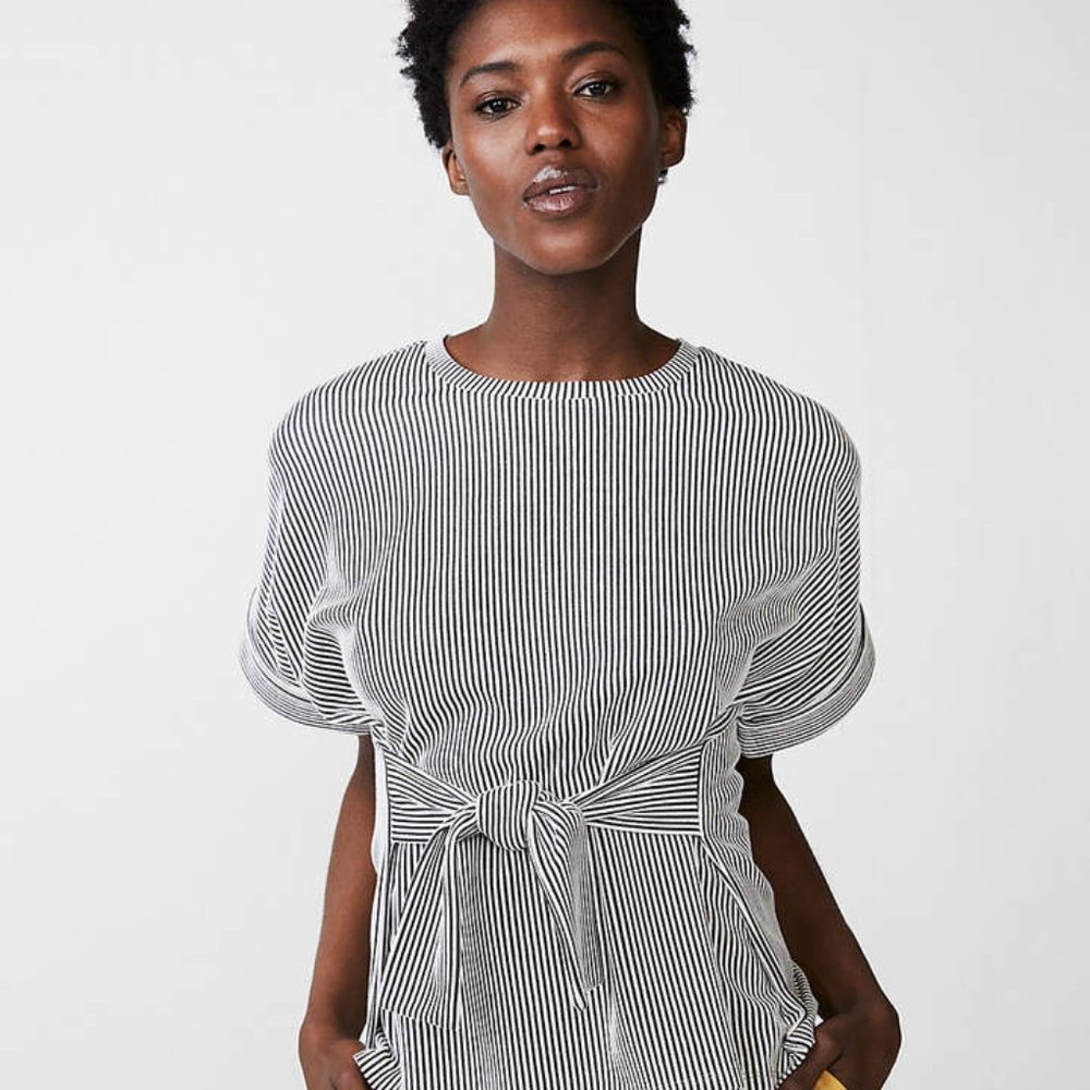 Express Tie Waist Rolled Sleeve Tee